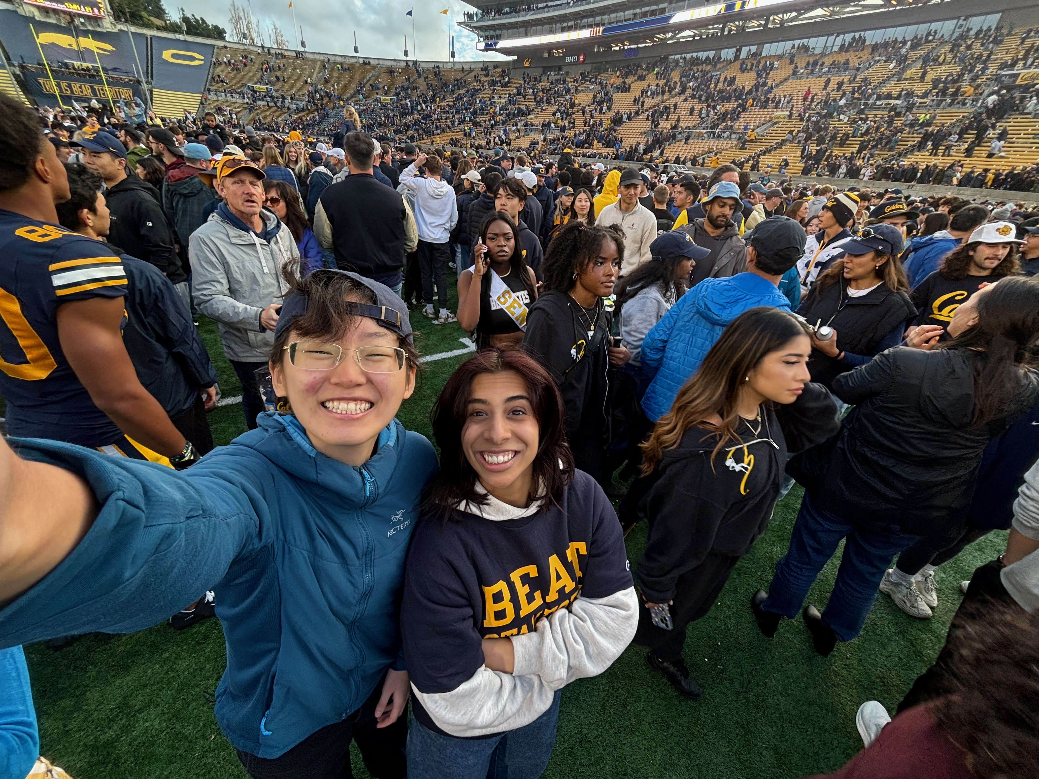 Rushing the field after Cal won the Big Game