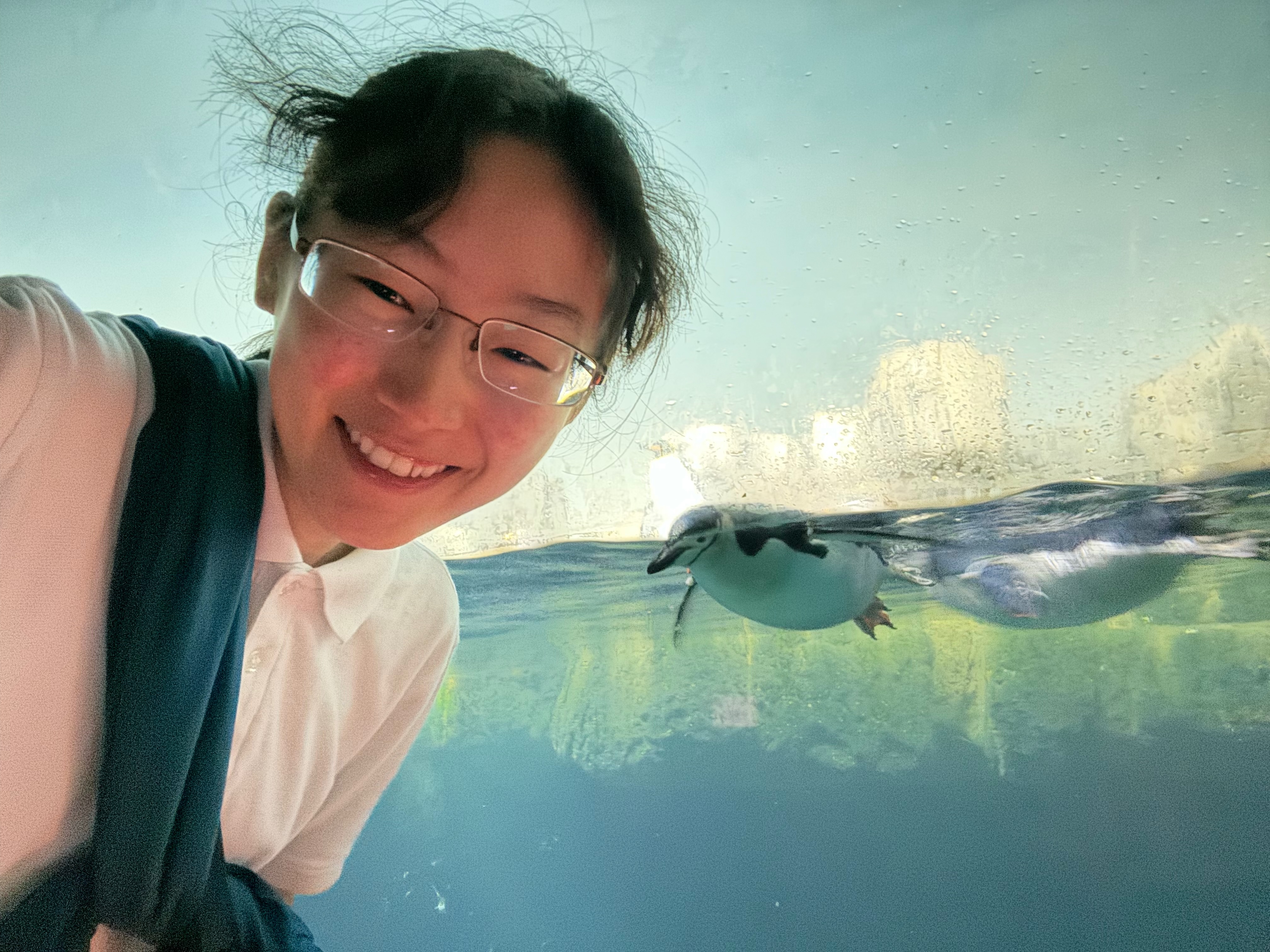 Posing with my penguin buddy at the Central Park Zoo